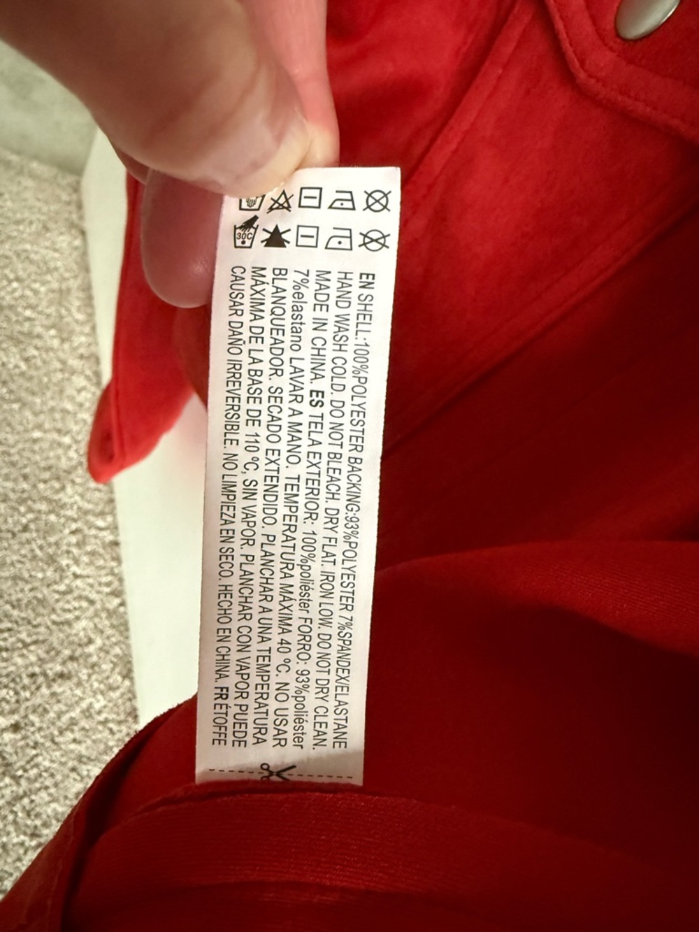 NWOT Forever 21 Bright Red Orange Cropped Faux Suede Jacket - Picture 7 of 9